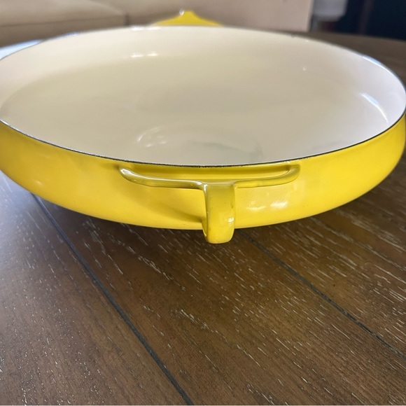Vintage Mid-Century Dansk Yellow Enamel Coated Cast Iron Kobenstyle Paella Pan - Picture 7 of 13